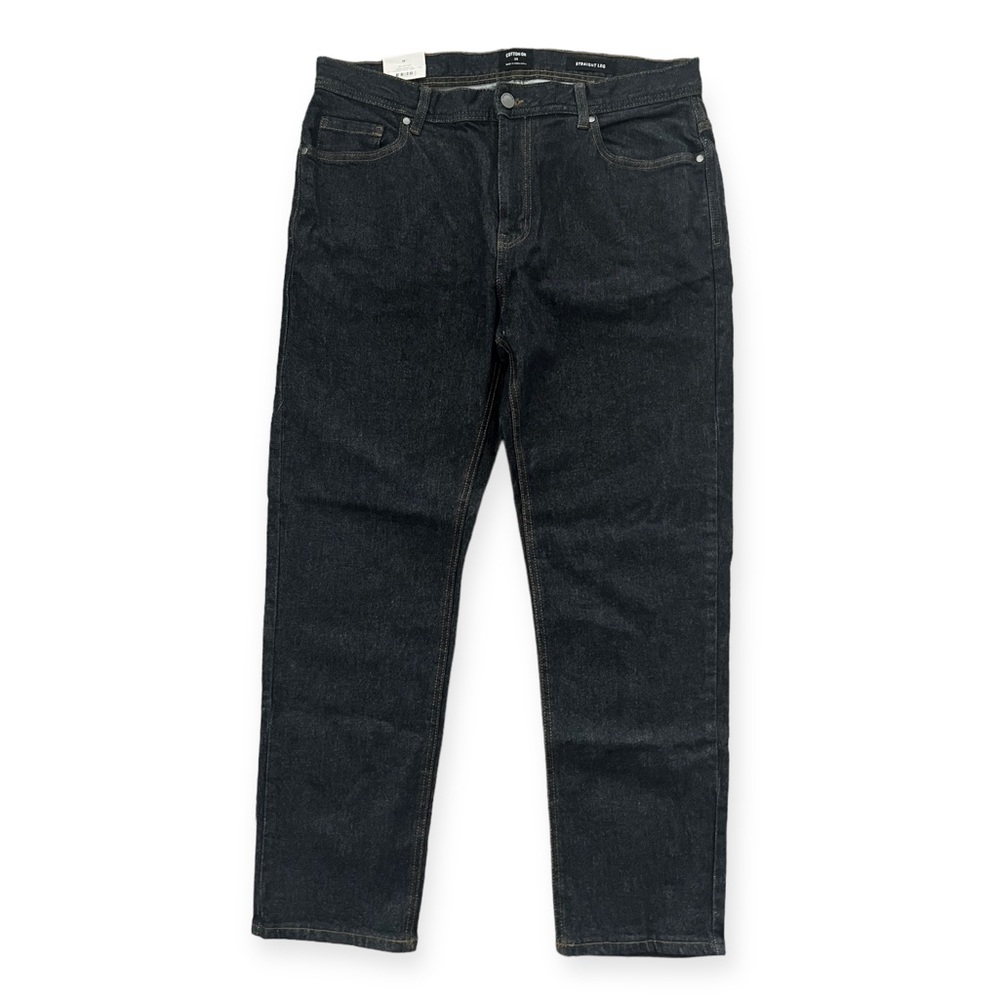 NWT Cotton On Beckley Straight Leg Jeans, Rinsed Indigo, Size 34 New w/Tag - Picture 2 of 9